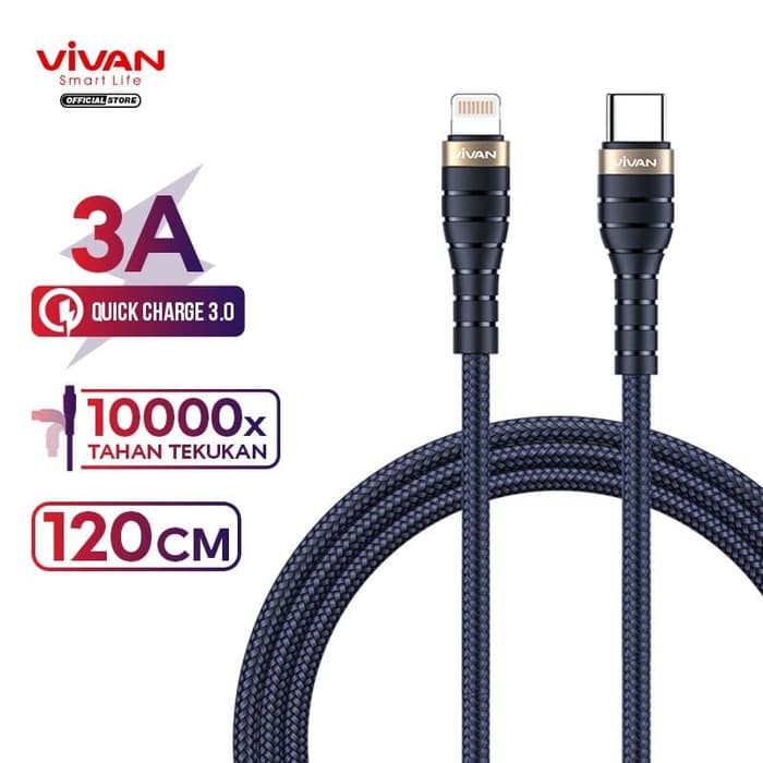 VIVAN KCL120 Kabel Data iPhone Type-C To Iphone Lightning