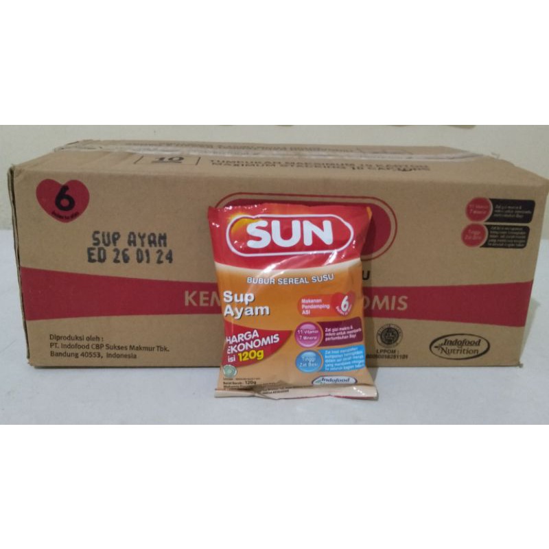 

bubur sun rasa sup ayam kemasan ekonomis 120g / 24 pcs / 1 dus