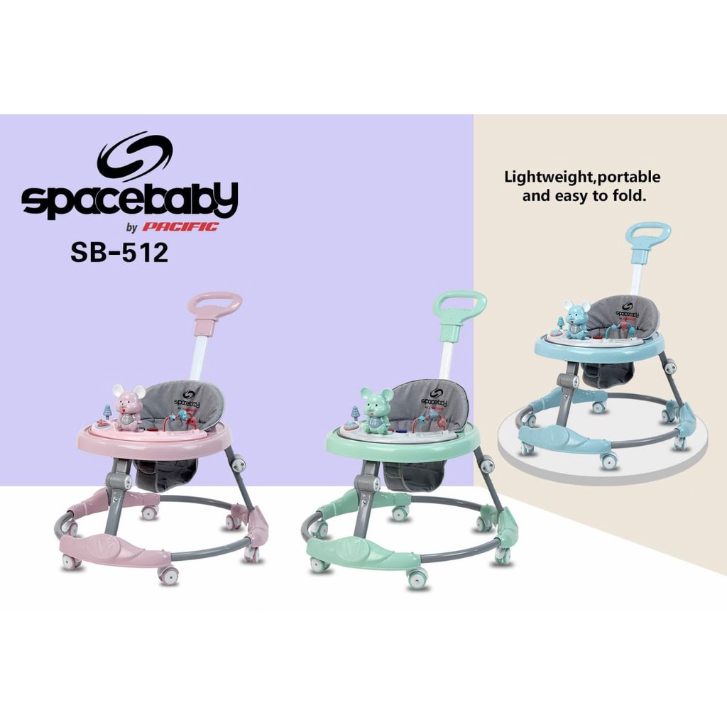 Baby Walker Kereta Dorong Bayi Balita Anak Spacebaby SB512 Roda 6 BY PACIFIC-3