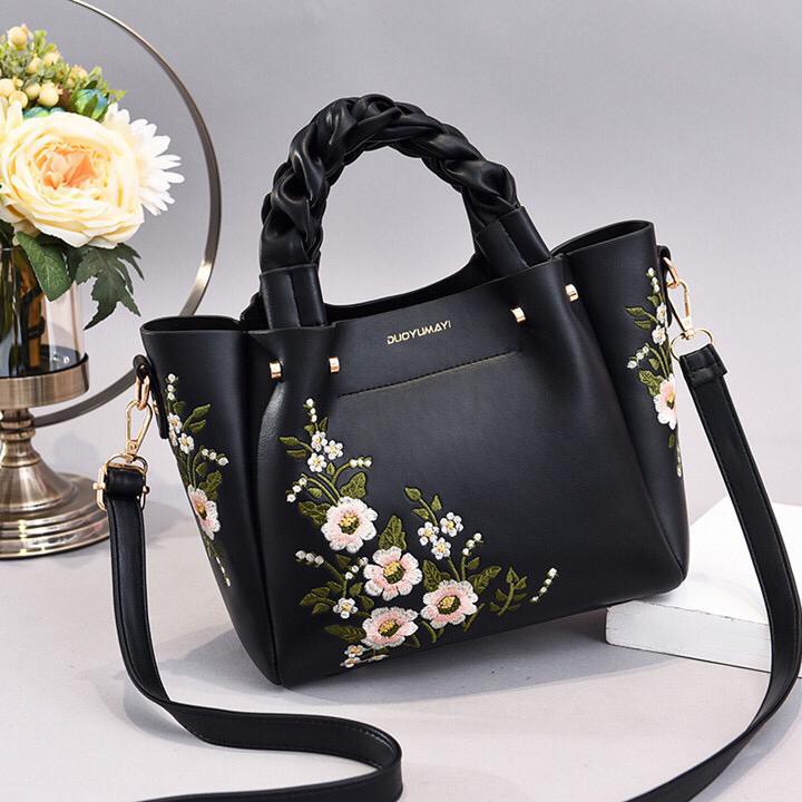 TAS HAPPY EL 484 tas HANDBAG wanita import model flower bordir GT1625 JT01875 CR7176 BQ3019