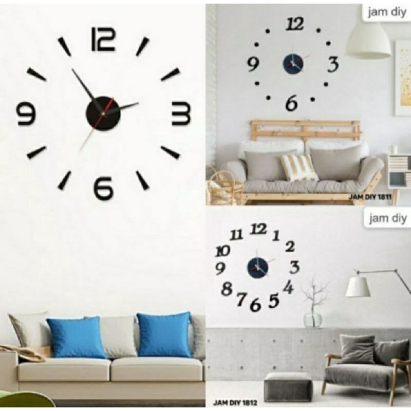Jam dinding tempel DIY analog 3D modern jam dinding tembok