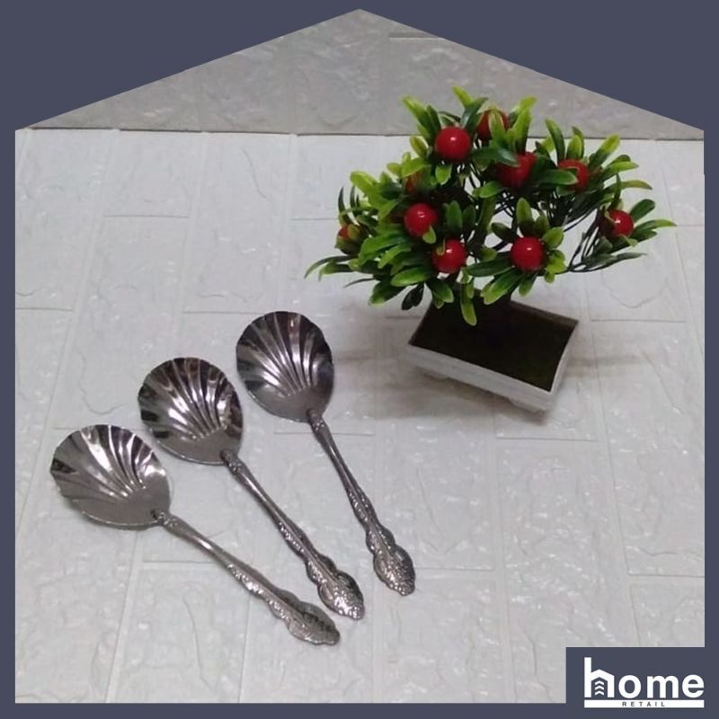 Centong Stainless Motif Kerang / Sendok Sayur Kerang Stainless