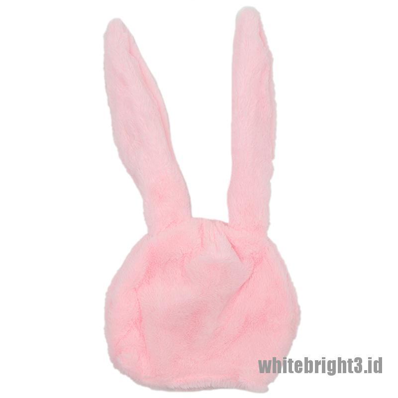 (white3) Topi Plush Penghangat Telinga Bentuk Kelinci Untuk Anak Perempuan