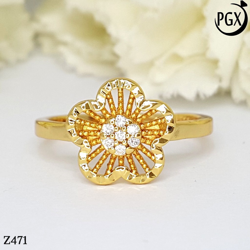 PGX Cincin Xuping Wanita Lapis Emas Aksesoris Perhiasan Fashion Premium - Z471