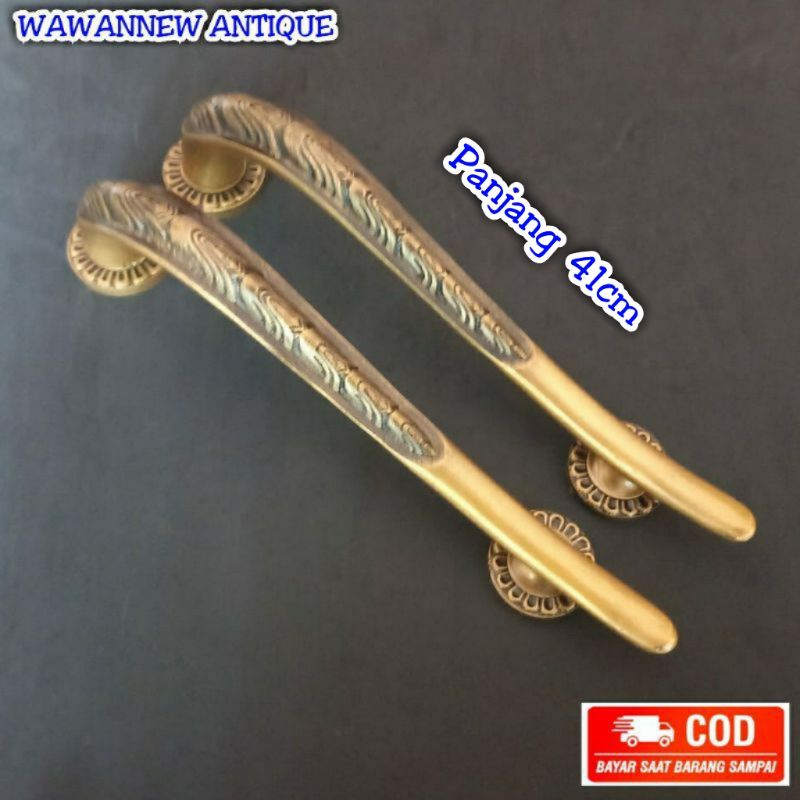 Handle Pintu / Gagang Pintu Rumah Pagar Aluminium Antik Motif Taring 41cm