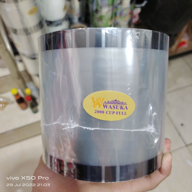 PLASTIK LID CUP / SEALER CUP POLOS BUAH KARTUN DAUN-TEH MOTIF DRINK  WASUKA 2000 GELAS