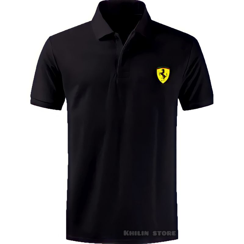 Kaos pria Kerah Kaos POLO FERRARI baju pria kerah lengan pendek FERRARI kaos Kerah distro