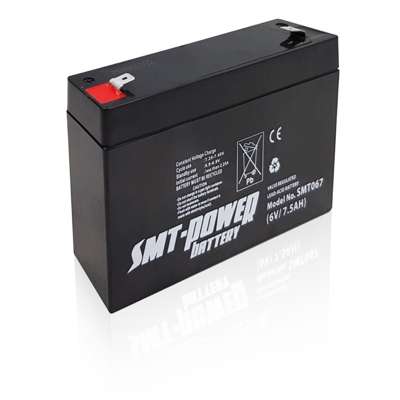 BATERAI SEPEDA ELEKTRIK 6V - 7.5AH SMT POWER Battery SMT067 AKI KERING 6 Volt 7.5 Ah