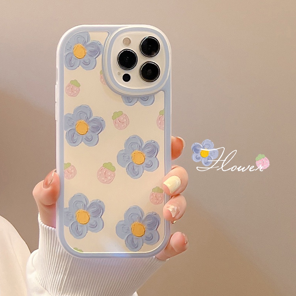 Soft case TPU shockproof Motif Lukisan Cat Minyak Bunga Untuk iPhone 11 Pro max 12 13 Pro max mini XS max xr 7 8 Se 2020 plus