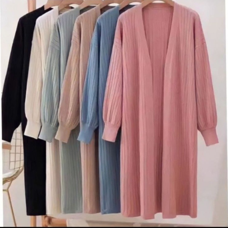 Cardigan Rajut Wanita  long outer cardy / LONG BUBBLE KARDIGAN RAJUT