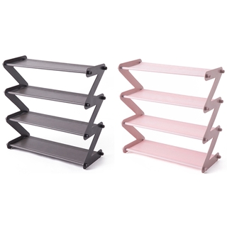 Simple Stainless Steel Shoe Rack Foldable Multi Layer Storage Pink Shopee Indonesia