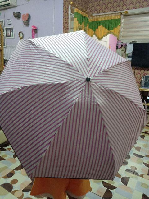 Payung Lipat 5 Mini Motif Garis - Antiuv - Lapis Hitam - Grc - 593
