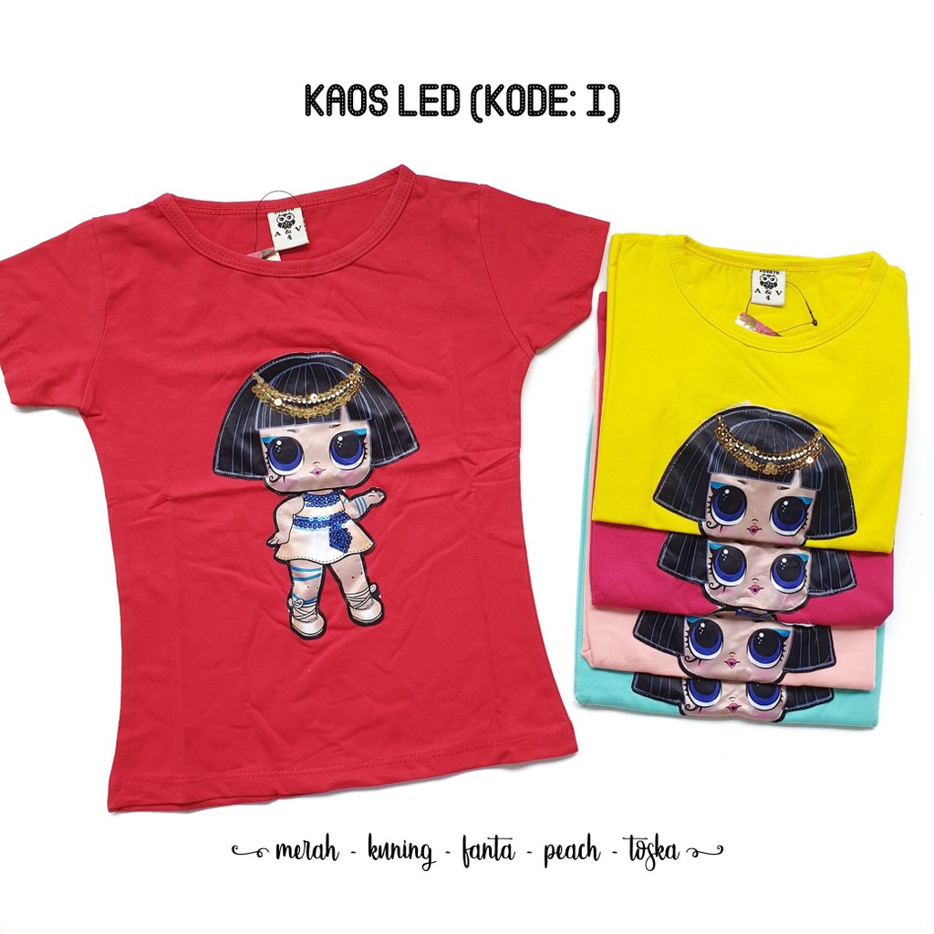 Kaos LED Anak motif LOL sz 4-20 (motif I)