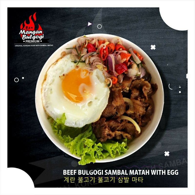 

beef bulgogi sambel matah pluss telor