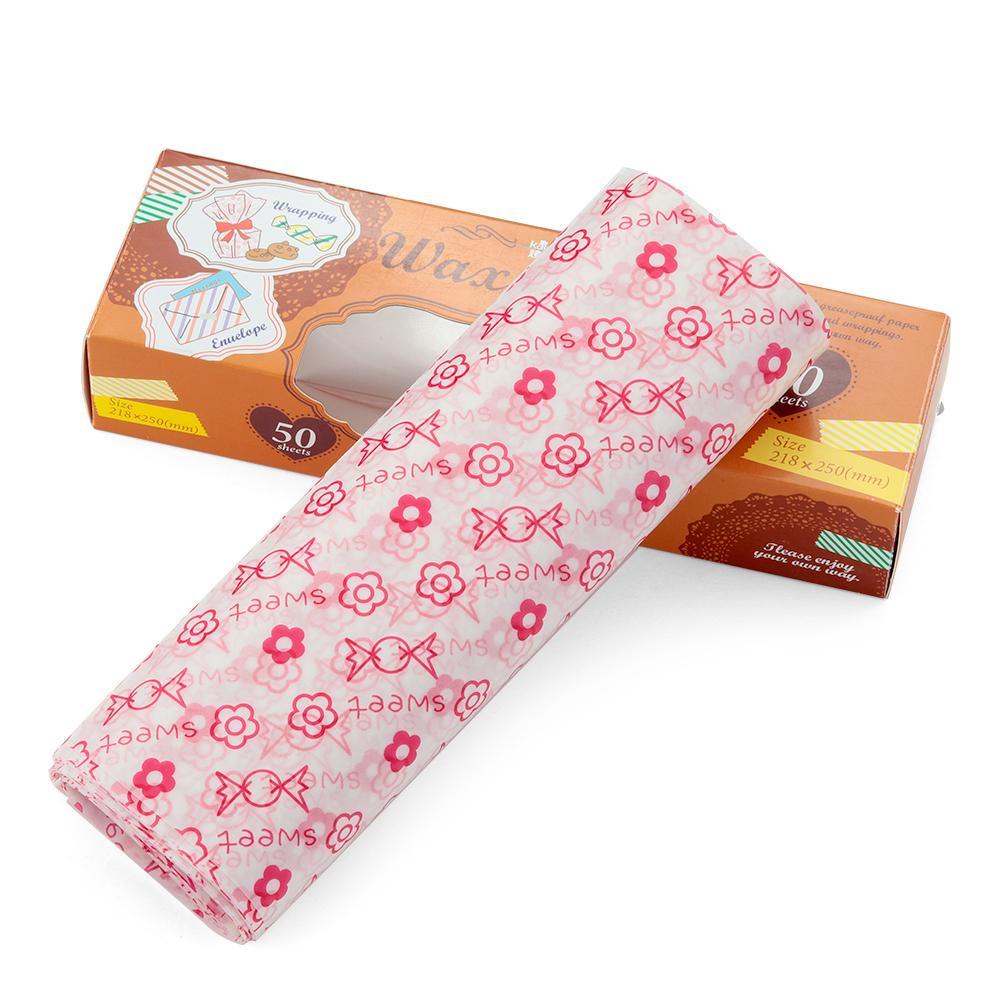 Top 50PCS/Set Kertas Lilin Kemasan Dapur Greaseproof Baking Sheet Merry Christmas Anti Air
