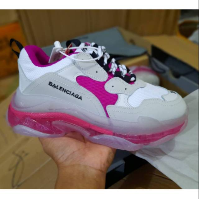 Balenciaga triple s pink and white