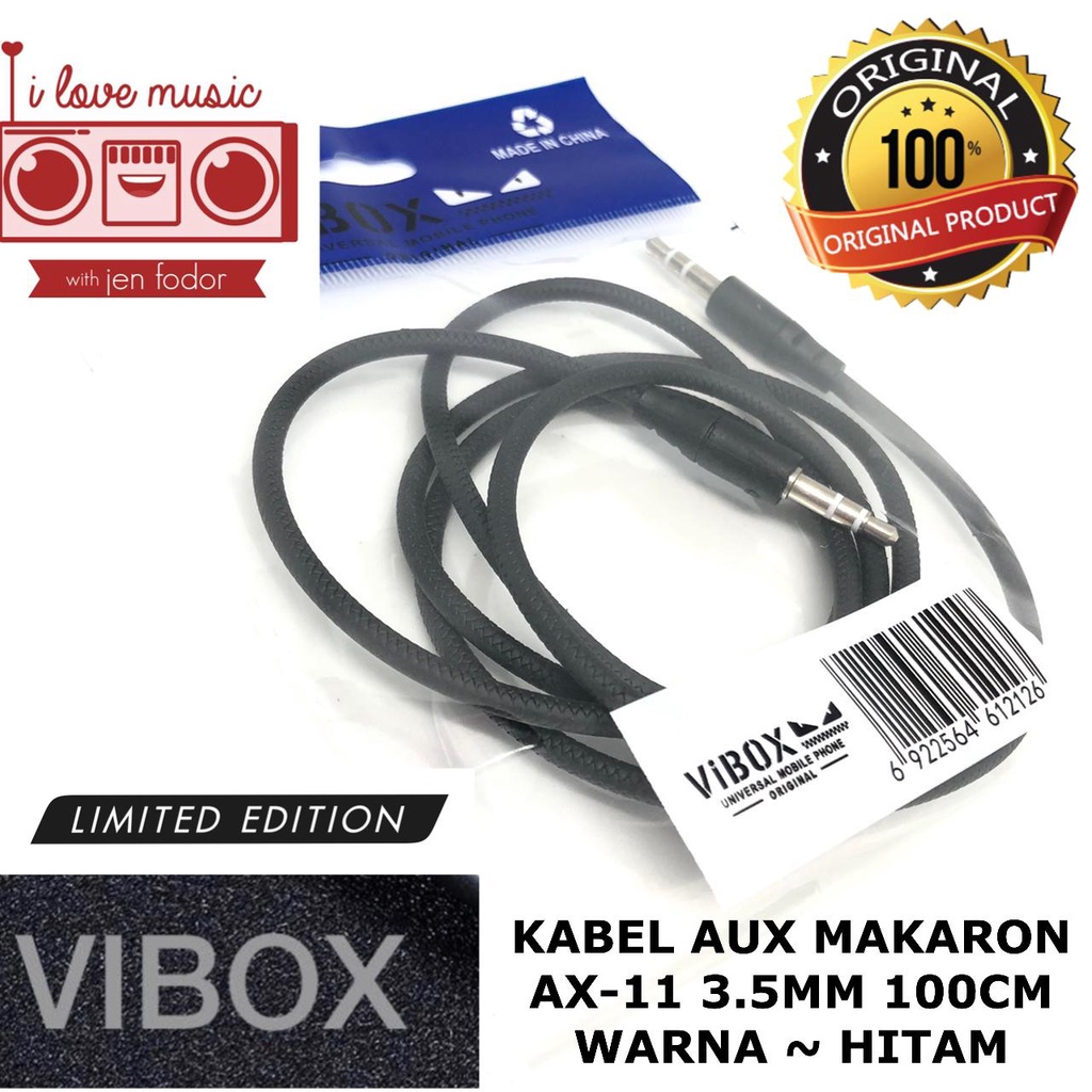 Kabel AUX AUDIO Jack 1in1 untuk Handphone / komputer ke speaker KABEL AUX MACARON VIBOX