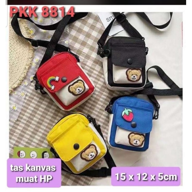 [ ECER ] TAS SLEMPANG BAHAN KANVAS UK 15x12x5cm