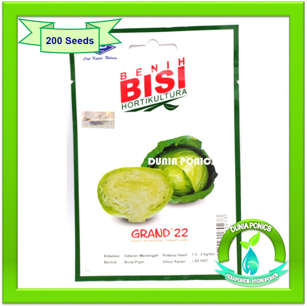 Benih Bibit KUBIS KOL GRAND 22 Benih BISI Original Pack Kemasan Pabrik