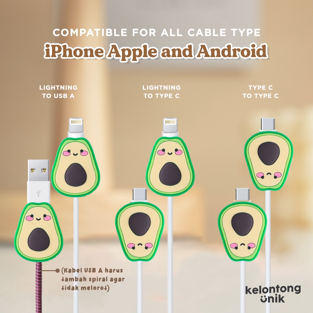 CARTOON - Cable Bite Universal/ Pelindung Ujung Kabel/ Cable Saver/ Cable Protector (Compatible for iPhone &amp; Android)