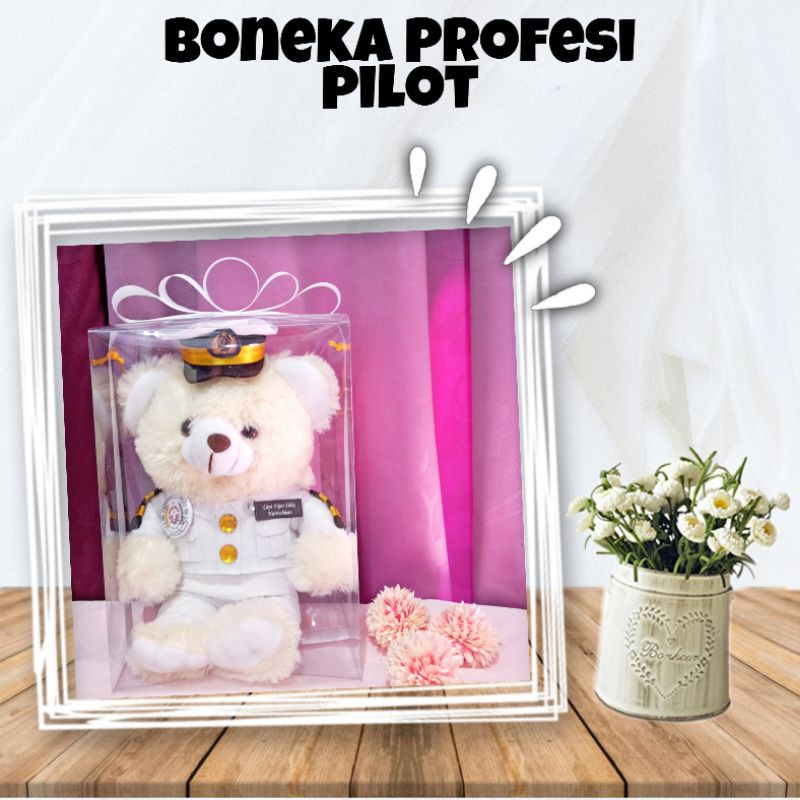 BONEKA PROFESI PILOT 30CM KOTAK MIKA