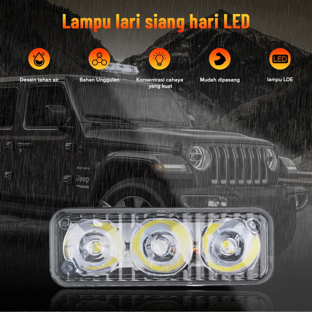 lampu sorot mobil  3 mata/30Watt Ultra Rare 12 Volt - 80 Volt 3 Mode /lampu tembak cree 3 led dc 12v
