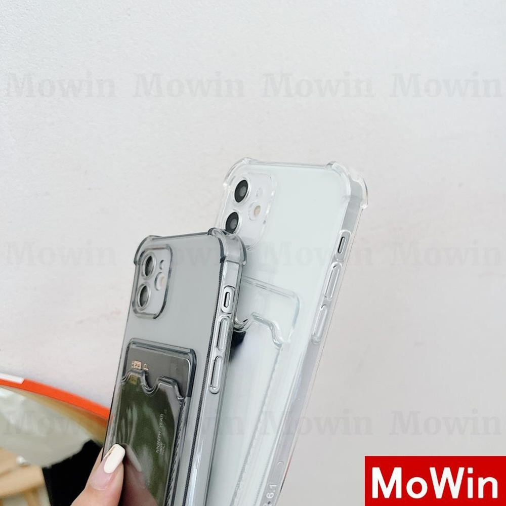 Mowin - Casing kompatibel untuk iphone 11 iphone 13 pro max iPhone Case Silicone Soft Case Card Case Shockproof Clear Case Card Storage Compatible for iphone 11 iphone 12 pro max iphone 7 plus iphone 8 plus iphone xr xs max SE2020 Pro 7plus Max 8plus 11