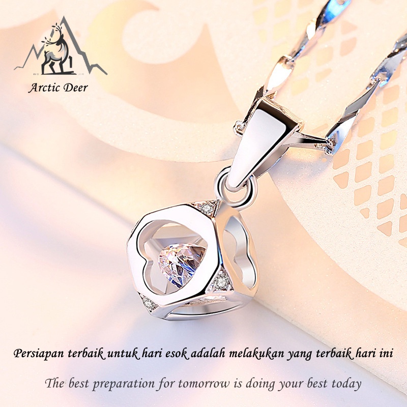 Kalung Sterling silver S925  (Garansi 2 Tahun )Murni dan manis Tidak memudar dan tidak berkarat kalung perak asli  s925 Original Arctic Deer