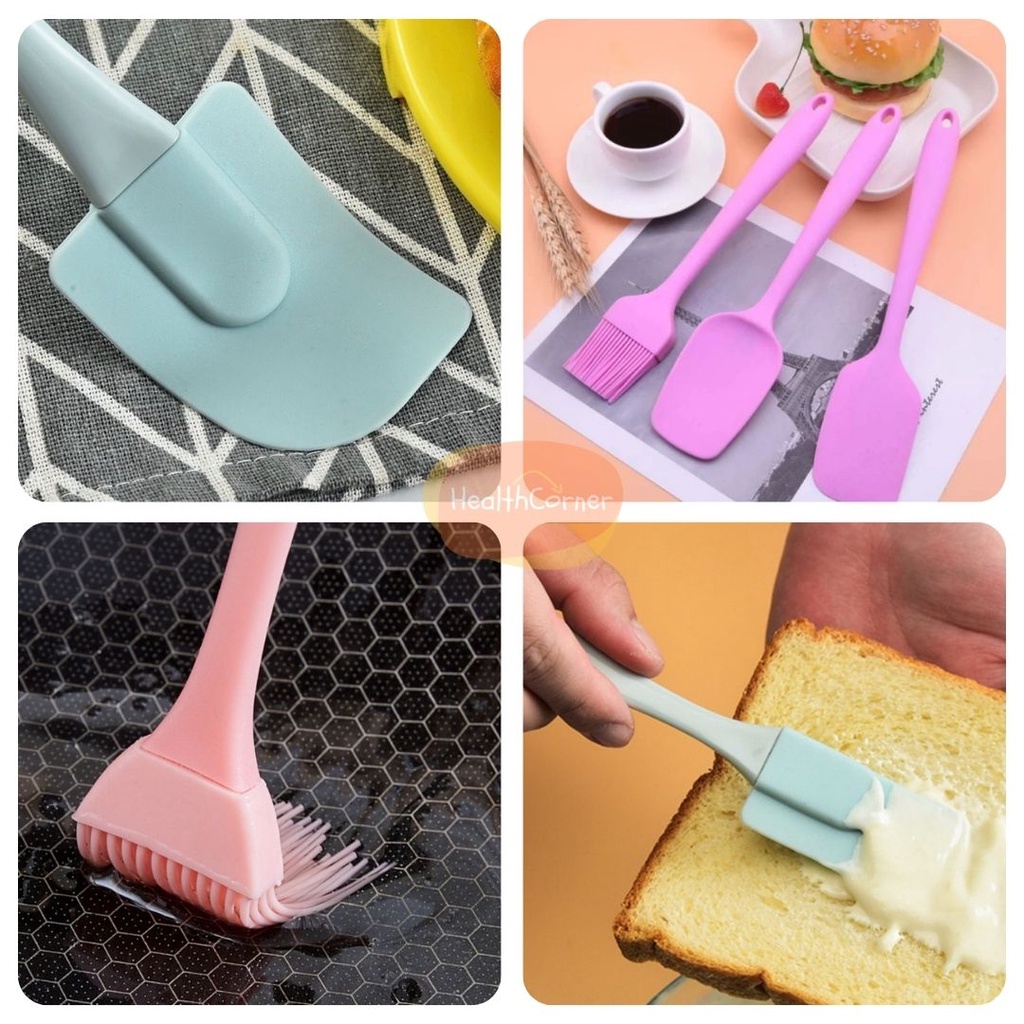 Spatula Silicon Set Kuas Kue Silikon SODET / Sutil Mini / Sodet MPASI Silicone Spatula Kuas Dapur Silikon RANDOM