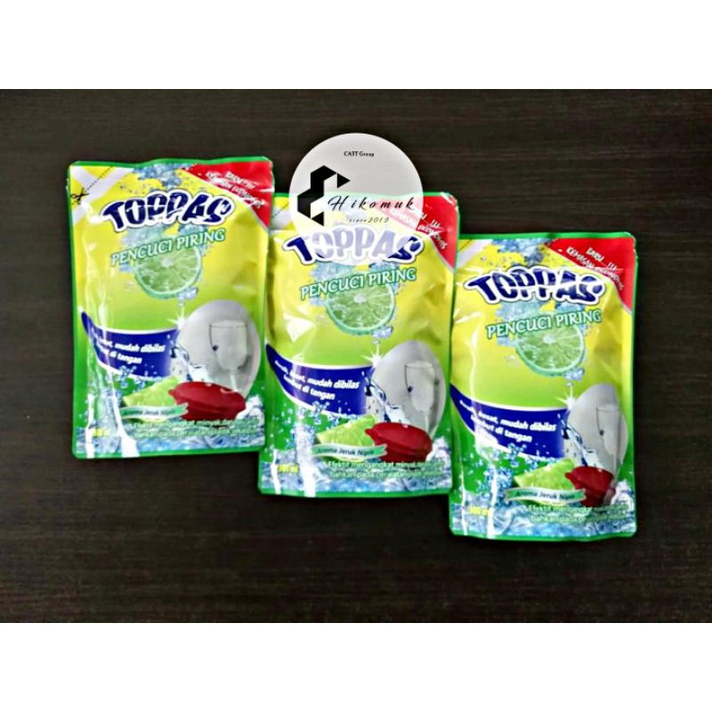 Sabun Cuci Piring Murah Toppas 300ML Pouch Varian Jeruk Nipis