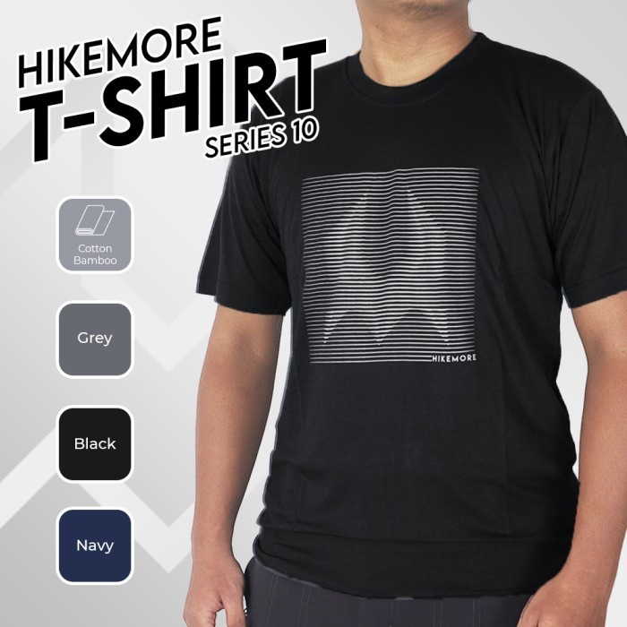 Hikemore T-Shirt 10 Kaos Lengan Pendek Casual Pria Wanita Cotton Bamboo Outdoor Original