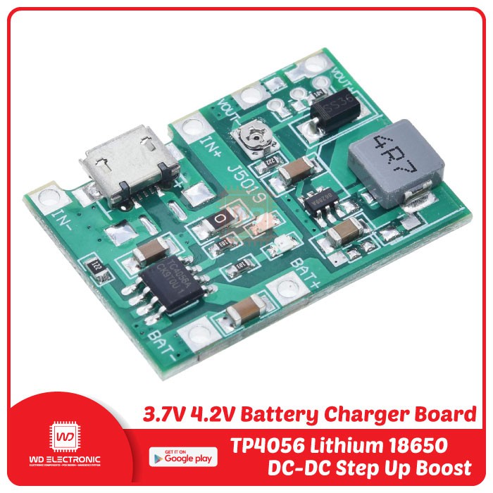 3.7V 4.2V Battery 18650 Charger Board TP4056 DC-DC Step Up