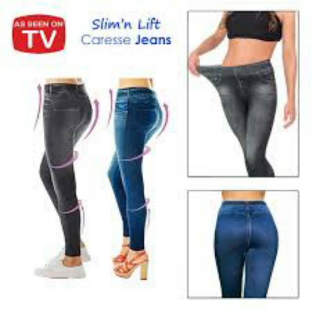 Slim N Lift Caresse Jeans Skinny Seamless Burn Fat / Slimming Legging Motif Jeans