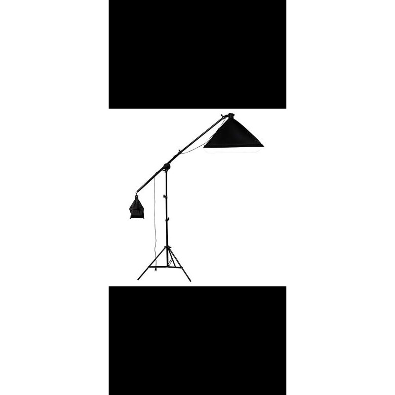 Payung Softbox Reflektor Boom Arm Studio 50x70cm dengan Bohlam 45W - Black