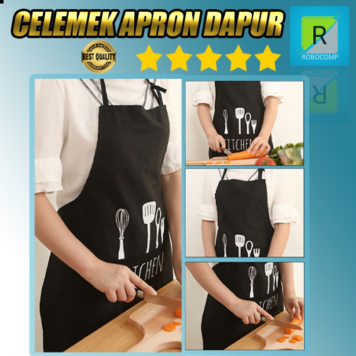 Celemek Apron Dapur  Black