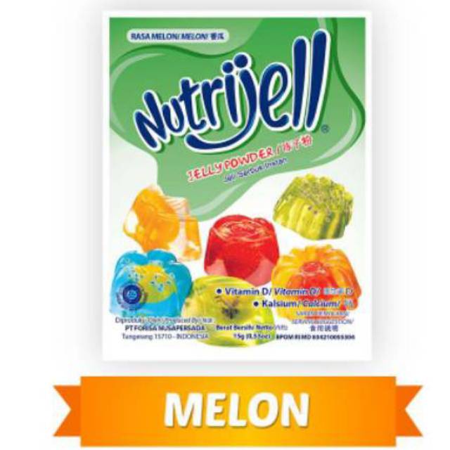 Nutrijell Agar&quot; Jelly Powder Nutrijel Ekonomis Rasa melon 15 Gram