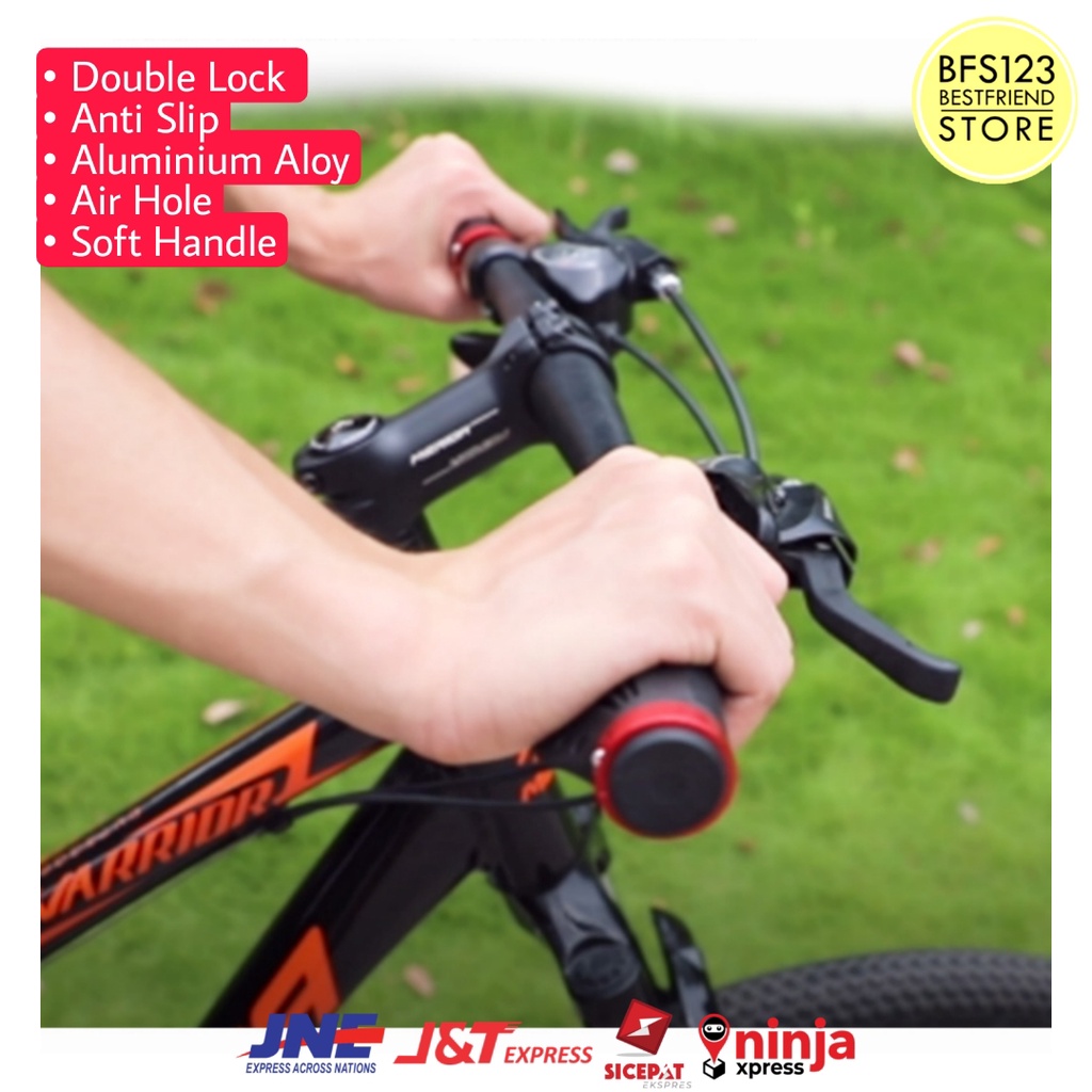 Handgrip Sepeda Double Lock Aluminium Aloy Soft Handle Anti Slip