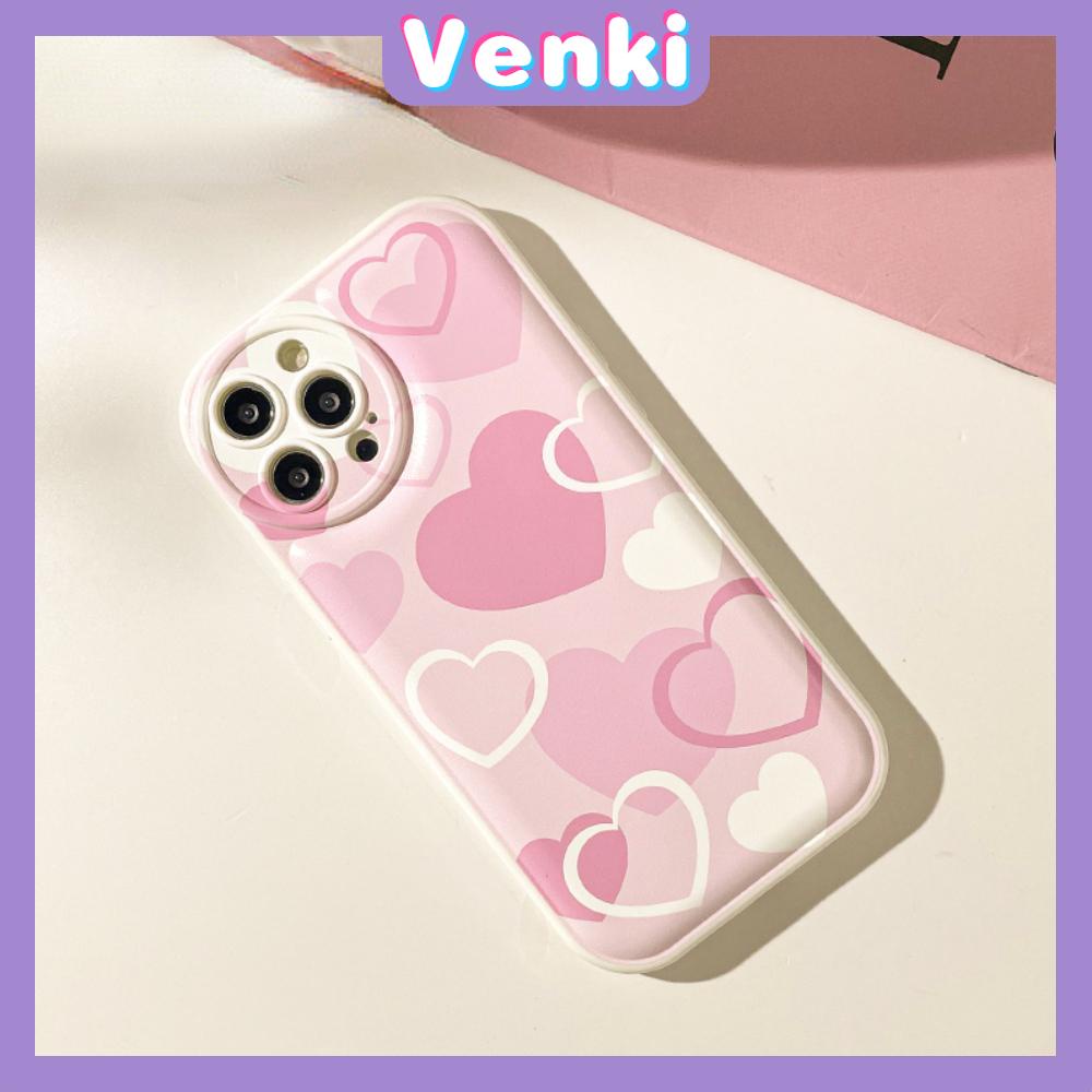 iPhone Case Silicone Soft Case TPU Airbag Shockproof Protection Camera Full Coverage Pink Heart Cute Compatible For iPhone 11 Pro Max 13 Pro Max 12 Pro Max 7Plus xr XS Max