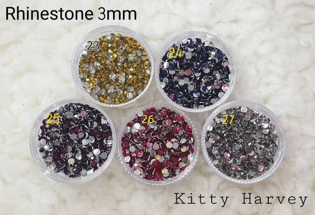 Rhinestone 3mm Pack Sedang isi 5000pcs