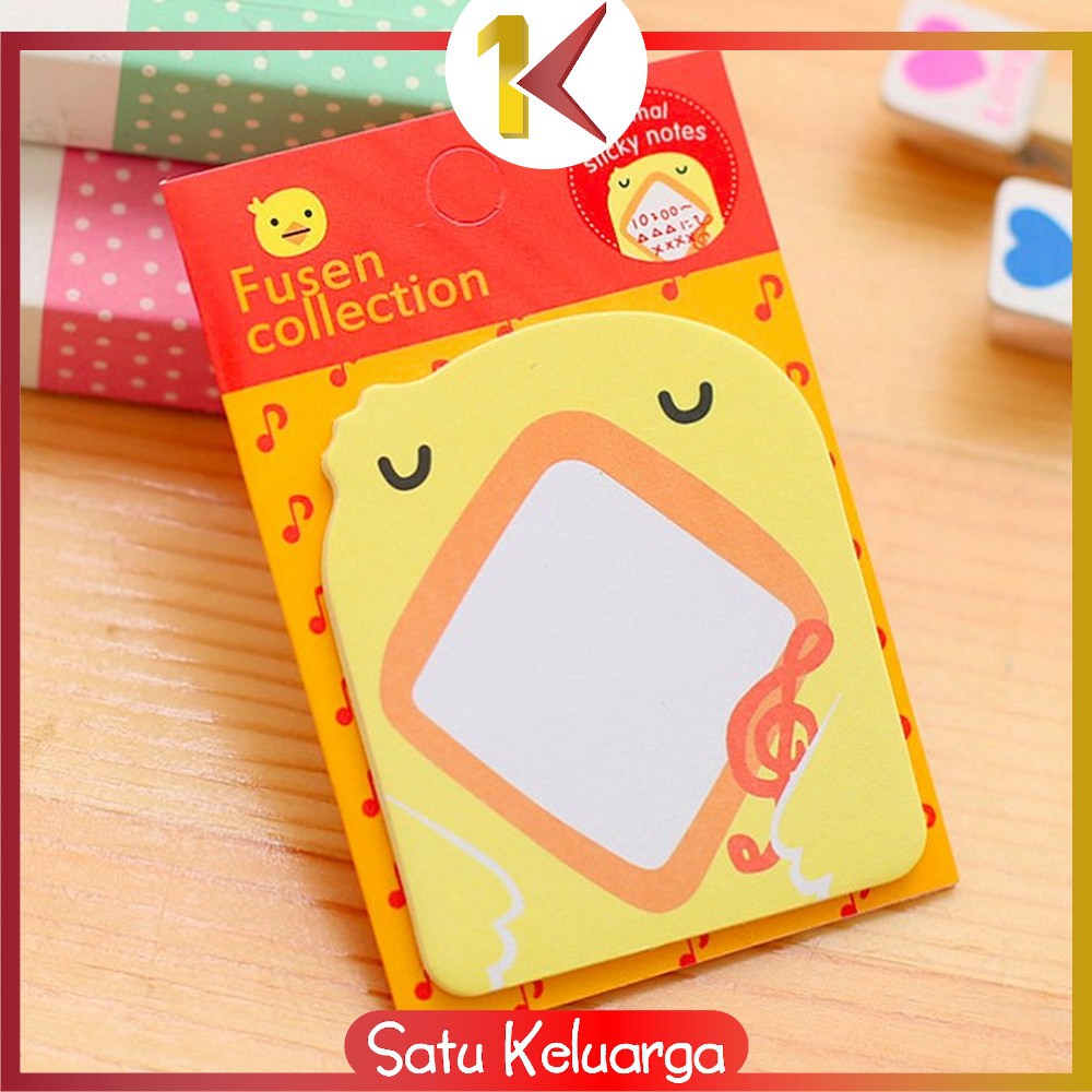 SK-A3 Sticky Notes Motif Binatang Tempelan Kertas Catatan Memo Note Karakter Animal Lucu Unik-Ayam Kuning