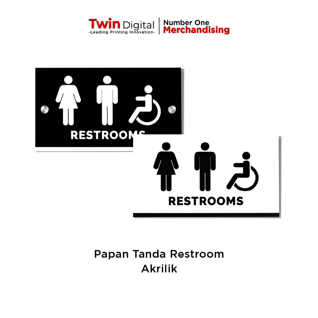 Twindigital Restroom Sign Akrilik Area Istirahat Acrylic - Papan Tanda Istirahat Akrilik