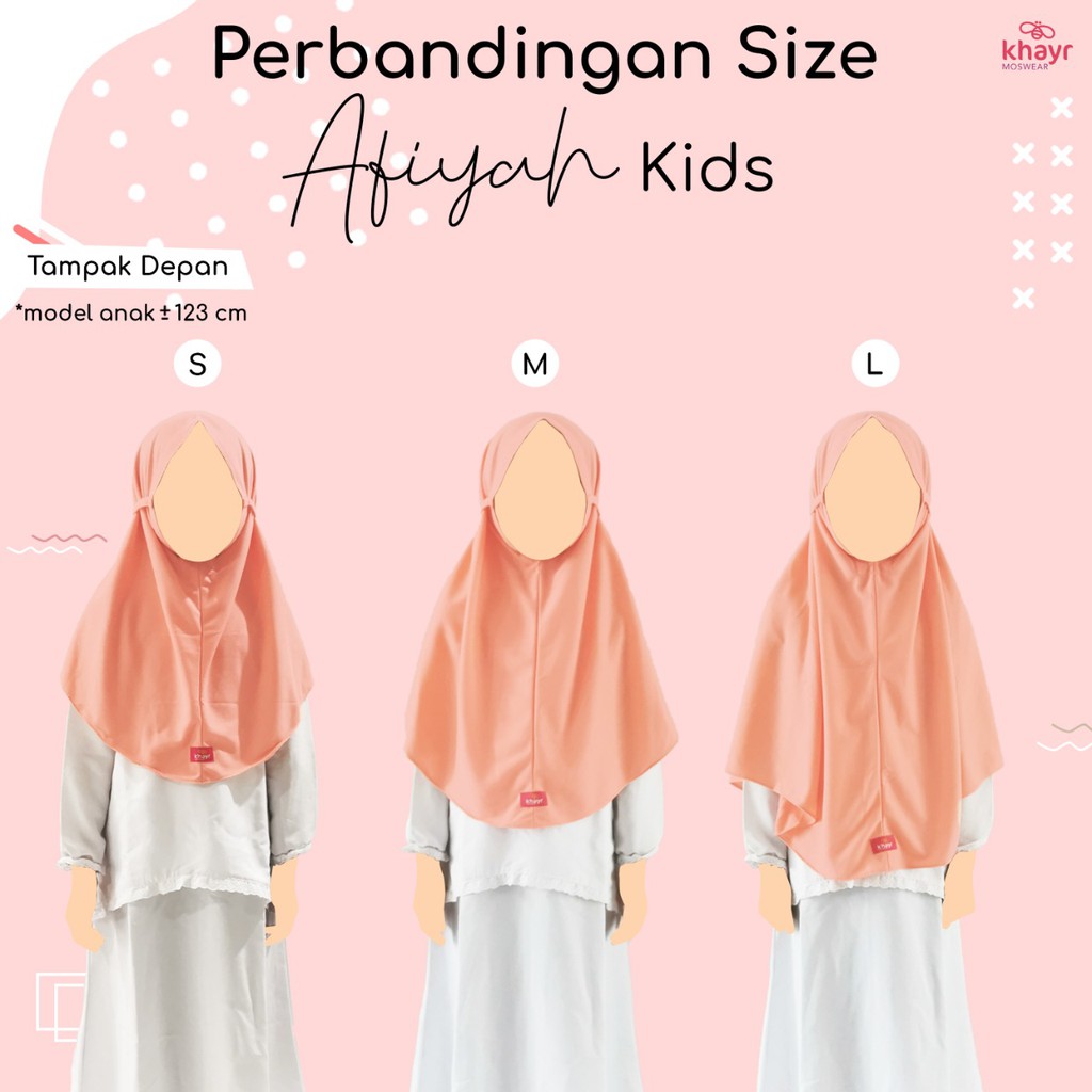 AFIYAH KIDS BY KHAYR MOSWEAR - Jilbab Anak - JIlbab Tali - Jilbab Instan  anak - Jilbab Kaos