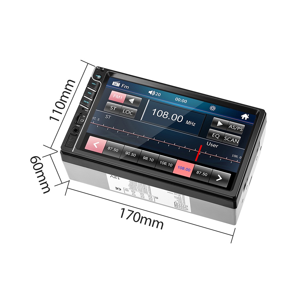 [Baru] 2din Radio Mobil 7 Inch Stereo Mobil LCD Layar Sentuh MP5 Player Bluetooth USB TF AUX-In Head Unit