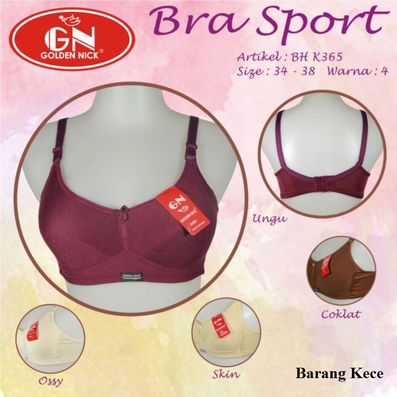 ORIGINAL BH GOLDEN NICK Golden Nick Bra / BH Wanita Model Sport Tanpa Kawat Nyaman Golden Nick K365 - COD barang kece