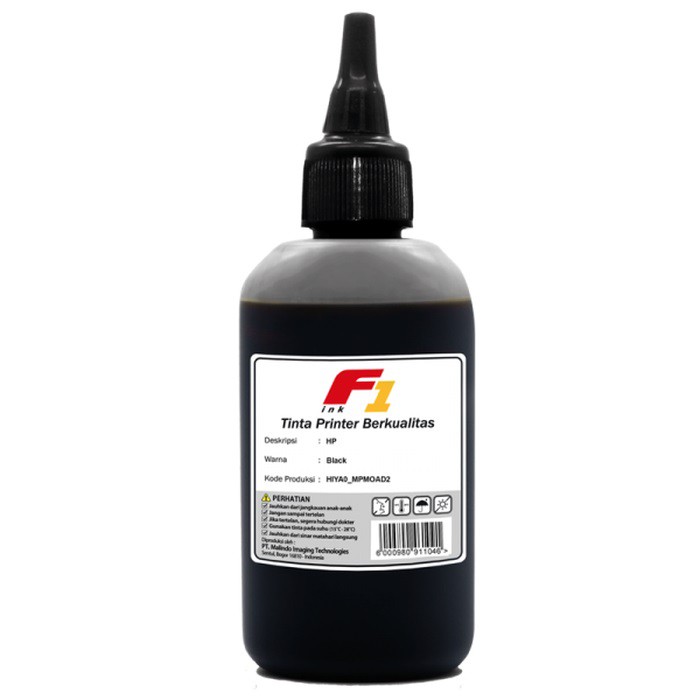 Tinta Premium Refill Dye Base Canon F1 CMYK Cyan Magenta Yellow Black Biru Merah Kuning Hitam 100ml