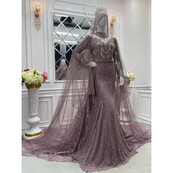 kebaya pengantin slim/ duyung full Payet/