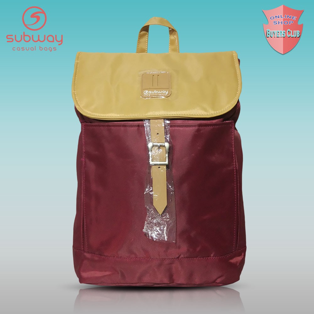 Tas Subway Ransel Fashion Wanita Casual Backpack Punggung Cewek Penutup