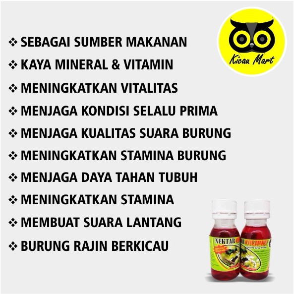 PAKAN MAKANAN MINUMAN BURUNG NEKTAR NECTAR COLIBRY BMW UNTUK PLECI KOLIBRI KONIN DLL NCBMW