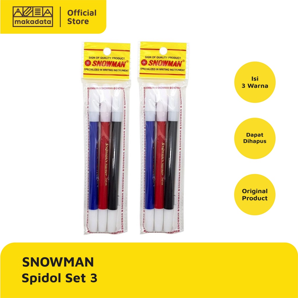 

SPIDOL KECIL SNOWMAN 1 SET ISI 3 WARNA MURAH