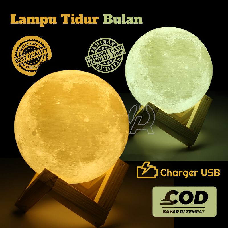 TERMURAH Lampu Tidur Bulan Moon Light Lamp Dekorasi Kamar